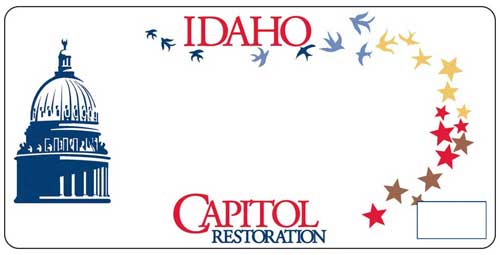 Idaho Capitol Restoration license plate