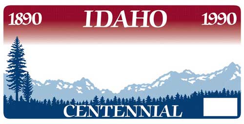 Idaho Centennial license plate