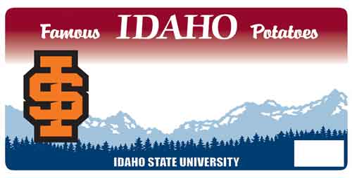 Idaho State University license plate