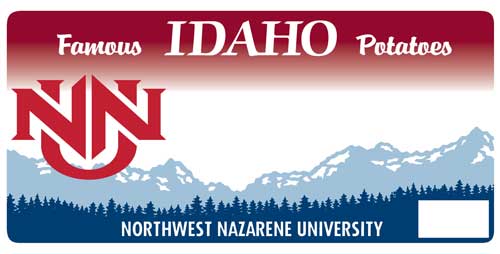 Northwest Nazarene University license plate