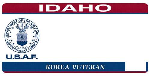 Idaho Air Force Korea veteran license plate