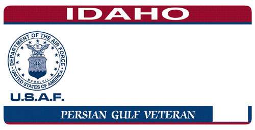 Idaho Air Force Persian-Gulf veteran license plate