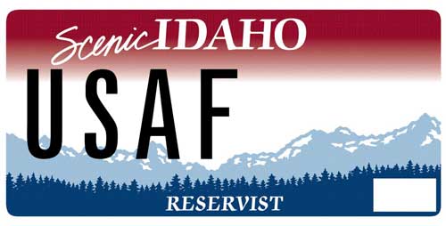 Idaho Air Force Reserve license plate