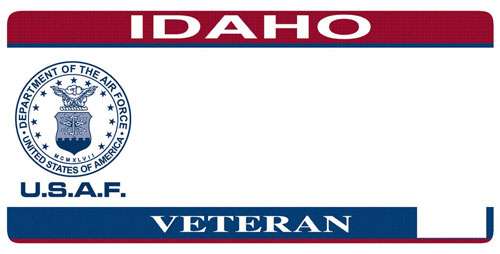 Idaho Air Force veteran license plate
