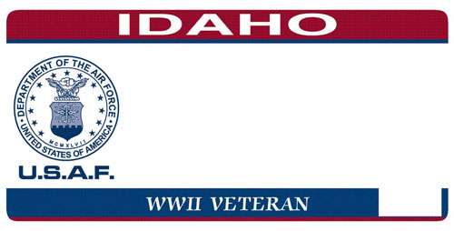 Idaho Air Force WWII veteran license plate