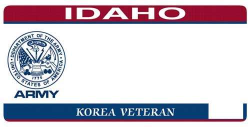 Idaho Army Korea veteran license plate