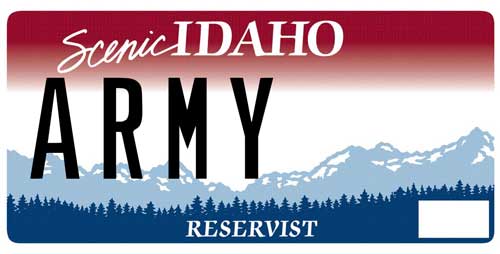 Idaho Army Reserve license plate