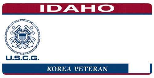 Idaho Coast Guard Korea veteran license plate