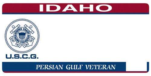 Idaho Coast Guard Persian-Gulf veteran license plate