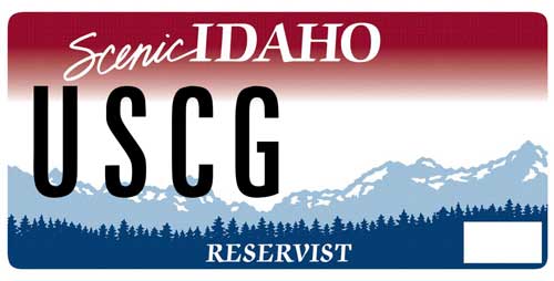 Idaho Coast Guard Reserve license plate