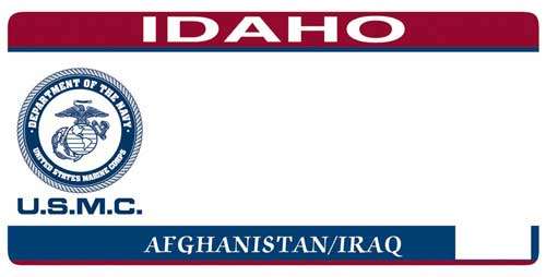 Idaho Marines Afghanistan/Iraq veteran license plate