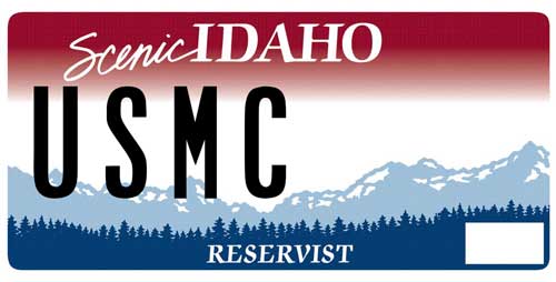 Idaho Marines Reserve license plate