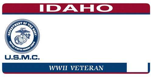 Idaho Marines WWII veteran license plate