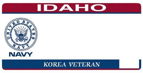 Idaho Navy Korea veteran license plate