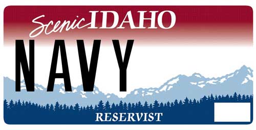 Idaho Navy Reserve license plate