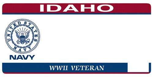 Idaho Navy WWII veteran license plate