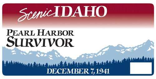 Idaho Pearl Harbor Survivor license plate