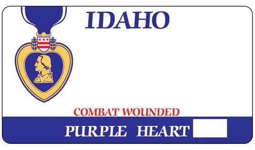 Idaho Purple Heart license plate