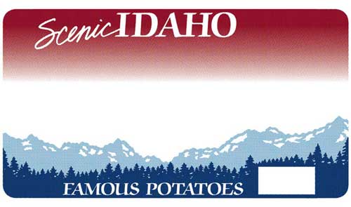 Scenic Idaho Famous Potatoes license plate
