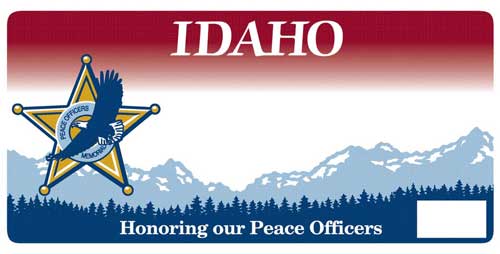 Idaho peace officer memorial license plate
