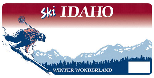 Ski winter wonderland license plate