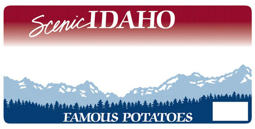 Scenic Idaho Famous Potatoes license plate