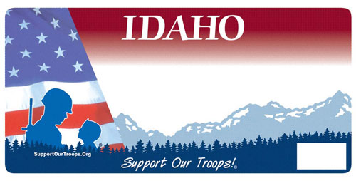 Idaho Support our Troops license plate