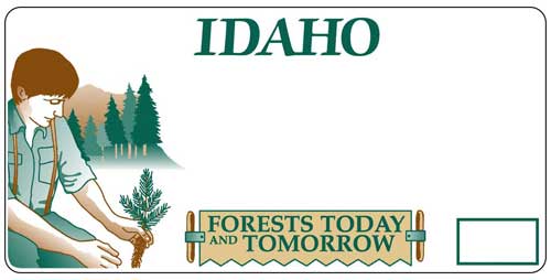 Idaho forests today and tomorrow license plate